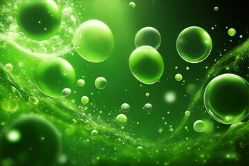 Green bubbles abstract background