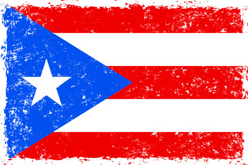 Puerto rico flag grunge distressed style