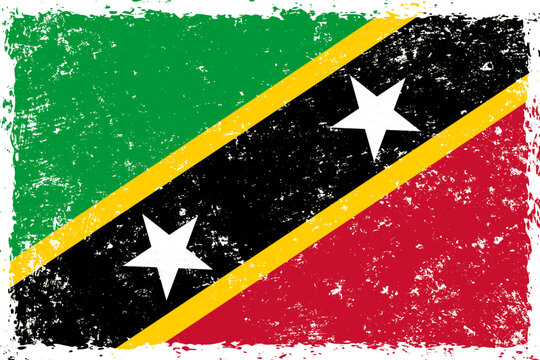 Saint kitts and nevis flag grunge distressed style