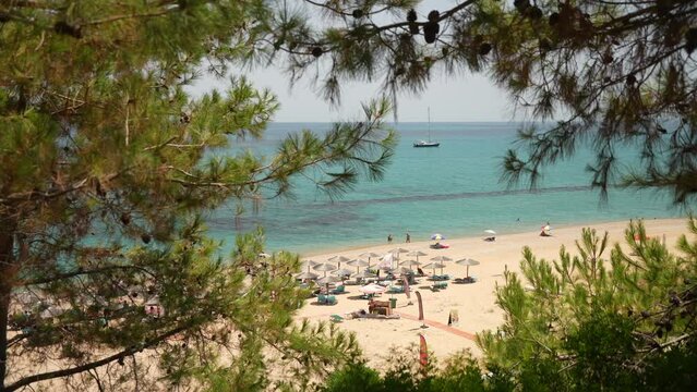 View of Paralia Skalas beach, Skala, Cephalonia, Ionian Islands, Greek Islands
