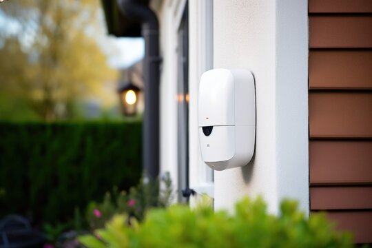 motion sensor mounted on a home wall