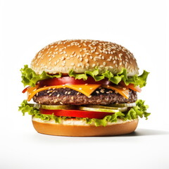 hamburger on white background