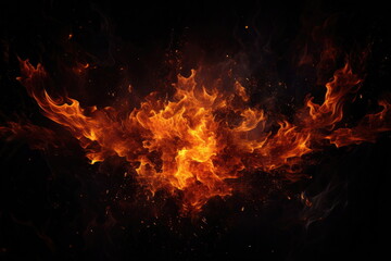 Fototapeta na wymiar fire and spark on black background