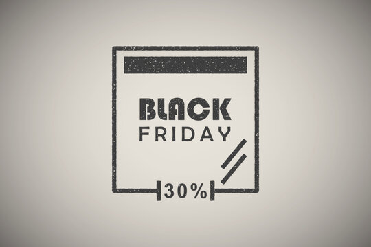 Black Friday poster stiker icon vector illustration in stamp style