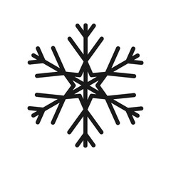 Snowflake outline vector icon. Linear symbol of cold.