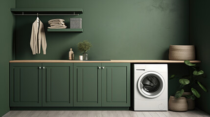 Laundry room with industrial design.