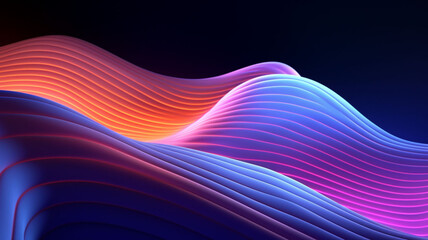 Nocturnal Luminance: A Hypnotic 3D Symphony of Melted, Multicolored Chrome Foiled Liquid Waves in Abstract Radiance Against a Shining Hues and Black Background 