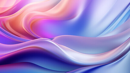 Chromatic Symphony: 3D Melted Chrome Foiled Liquid Waves in Abstract Shape with Shining Hues