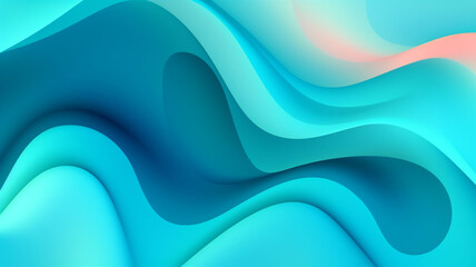  A 3D Rendered Abstract Background Enveloped in Multicolored Bubbles and Flowing Wavy Patterns, Harmonizing Colors and Motion, Tailored for Contemporary Design, Artistic Expression, and Infinite 