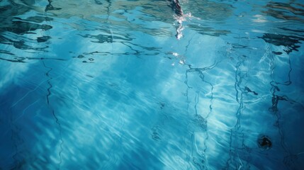 Naklejka premium Blue ripped water in swimming pool
