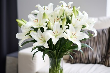 living will and a bouquet of white lilies