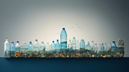 The life of a Plastic Bottle - Infographic Linear Style