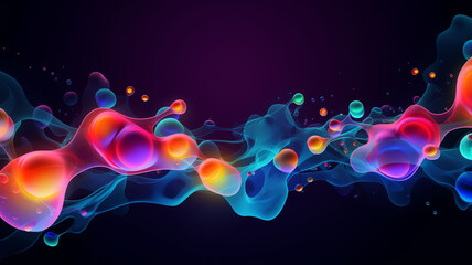Enchanting Liquid Fantasy: A 3D Rendered Abstract Background Showcasing Multicolored Liquid Bubbles and Flowing Wavy Patterns, Crafting an Artistic Surreal Visual Wonderland, Perfect for Fostering 