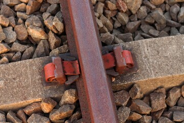 close up of Rails at a train station