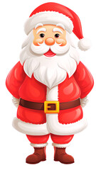 christmas decorations Santa cartoon character cute on transparent background