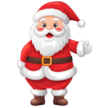 christmas decorations Santa cartoon character cute on transparent background