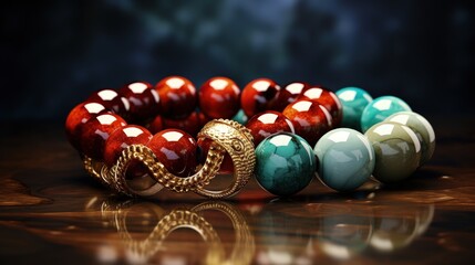 Gemstone beads bracelet, unique handmade jewelry background