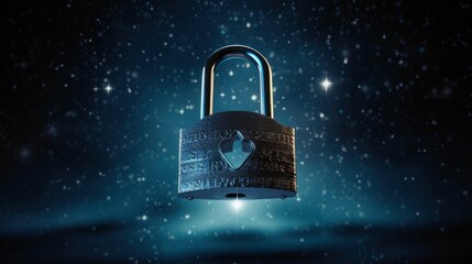 Isolated outline icon of a padlock surrounded by stars representing the General Data Protection Regulation (GDPR) or Lei Geral de Proteção dos Dados (LGPD) in Brazil
