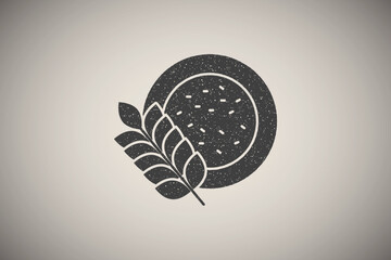 Diet food icon vector illustration in stamp style