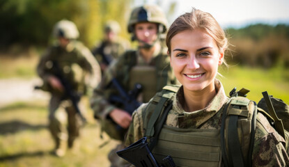 Fototapeta premium soldiers in military uniform