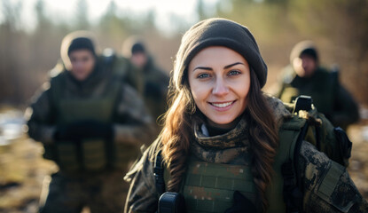 Fototapeta premium soldiers in military uniform