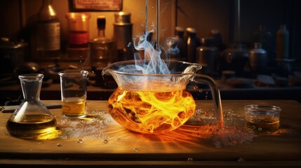 Learning Process Chemical Reaction - Illustration as JPG Stock Image - Powered by Adobe