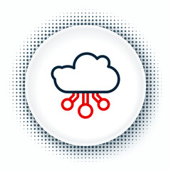 Line Internet of things icon isolated on white background. Cloud computing design concept. Digital network connection. Colorful outline concept. Vector