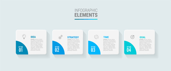Business infographic template design icons 4 options or steps
 - obrazy, fototapety, plakaty