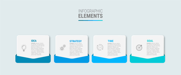 Business infographic template design icons 4 options or steps
