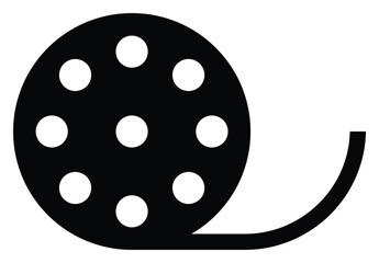 play film icon, vector isolated on white background. simple and modern design.