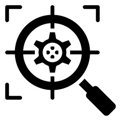 Obraz premium Research Icon. Included in Business Management Glyph Icon. Comprises essential, sleek icons representing various aspects of effective organizational leadership and administration.