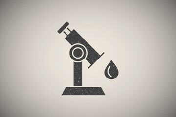 Test, blood, search icon vector illustration in stamp style