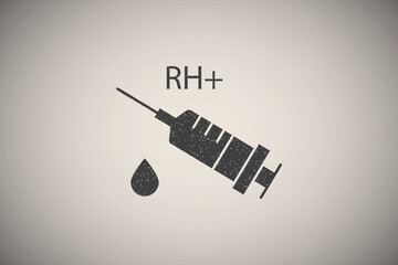 Medicine, blood, test icon vector illustration in stamp style