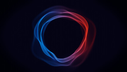 Colorful abstract circular morphing 3D mesh high tech futuristic background shape