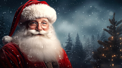 Christmas card with santa claus 