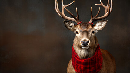 Seasonal Christmas Card with Elegant Deer Design for New Year Greetings