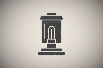 Light, lamp icon vector illustration in stamp style