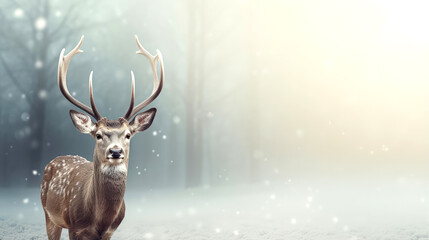 Minimalist Deer in Serene Wilderness