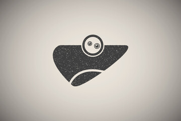Cancer, fatty, liver icon vector illustration in stamp style