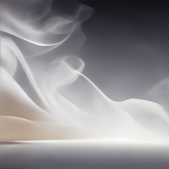 smoke on black background - Gray background - Gray abstract - Curves and lines - Generative AI