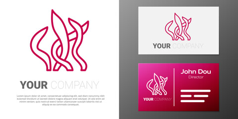 Logotype line Seaweed icon isolated on white background. Underwater seaweed spirulina, aquatic marine algae plant. Vegan and vegetarian food. Logo design template element. Vector