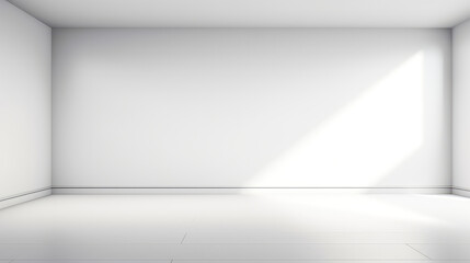 Wunderschönes originelles Hintergrundbild eines leeren Raums mit einem Spiel aus Licht und Schatten an Wand und Boden für Design oder kreative Arbeit. Generiert mit KI - obrazy, fototapety, plakaty