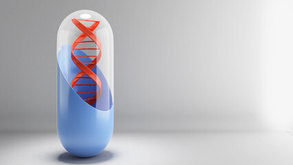 Research on DNA, medical and health knowledge, genetic modification, and DNA structure,3d rendering