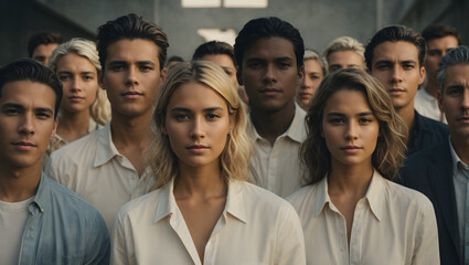 Naklejka premium portrait of a group of people of different ethnic groups