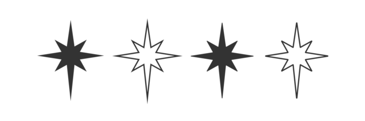 Foto op Canvas Bethlehem north star shape icon set. Vector illustration design. © John Design