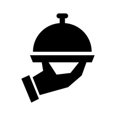 Fototapeta premium food tray glyph icon illustration vector graphic. Simple element illustration vector graphic, suitable for app, websites, and presentations isolated on white background