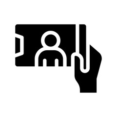 selfie glyph icon illustration vector graphic. Simple element illustration vector graphic, suitable for app, websites, and presentations isolated on white background