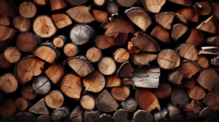 Tuinposter stack of firewood HD 8K wallpaper Stock Photographic Image © Anum