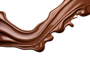 Melted chocolate seamless isolated on transparent background PNG