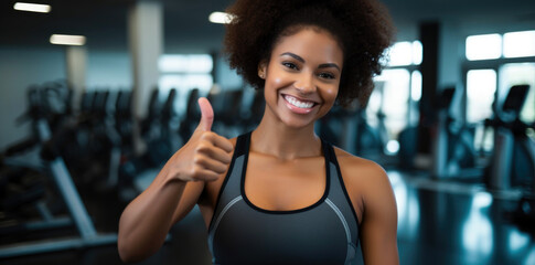 Fototapeta premium portrait of a woman in a gym